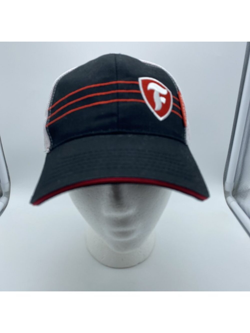 Firestone Black White Mesh-back Trucker Cap Hat Hook & Loop